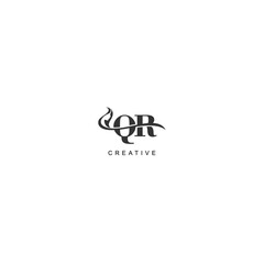 Initial QR logo beauty salon spa letter company elegant