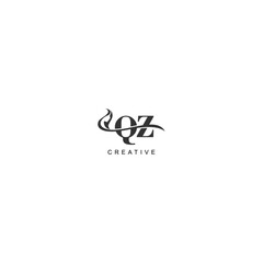 Initial QZ logo beauty salon spa letter company elegant