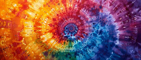 1960s Counterculture Spiraling Tie-Dye Patterns

