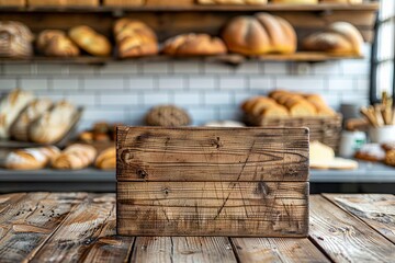 Freshly Baked Bread Display with Warm Inviting Backdrop  