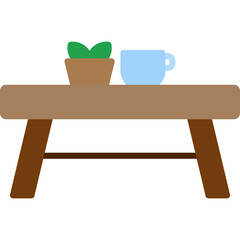 Side Table Vector Flat Icon