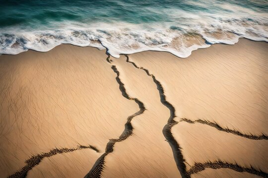 waves on the beach generated by AI technology