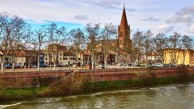 Saint-Orens Church is a Catholic church located in Montauban. Tarn River. Montauban is commune in Tarn-et-Garonne department in Occitanie region in southern France.