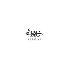 Initial RC logo beauty salon spa letter company elegant