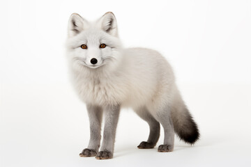 Fototapeta premium Arctic Fox over isolated white background. Animal
