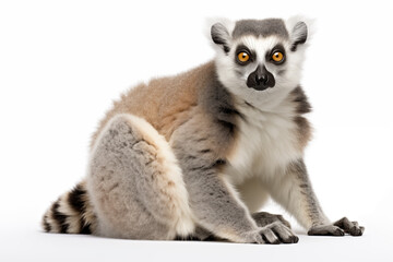 Obraz premium Lemur over isolated white background. Animal