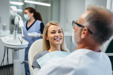 Obraz premium young pretty blonde girl at the dentist