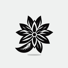 Flower icon vector design template. Floral logo design concept, floral ornament element, generative ai