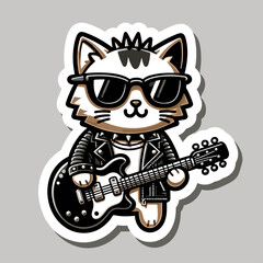cat rock star cartoon
