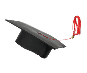 Mortar board on white background