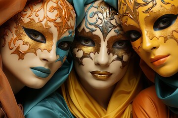 capture the vibrant colors and elaborate costumes of the venetian carnival in a stunning and detailed illustration.