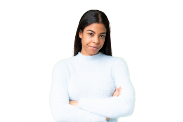 Young African American woman over isolated chroma key background feeling upset