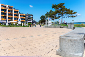 Promenade of Scharbeutz on a sunny day in summer , baltic sea, Germany