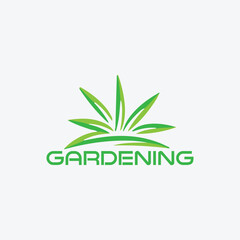 garden lawn logo design vector