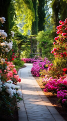Spectacular Display of Botanical Diversity - A Kaleidoscope of Colors in Blossoming Botanical Garden