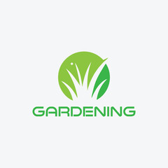 garden lawn logo design vector