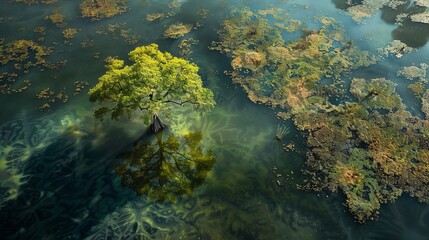 Fototapeta na wymiar Serene Beauty: A Chosen Lake Capture by Suha