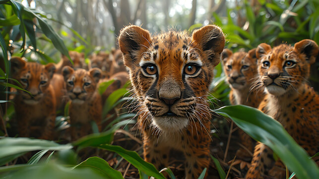 Close-up of safari wild life in nature image ultra wide angle lens