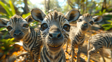 Close-up of safari wild life in nature image ultra wide angle lens