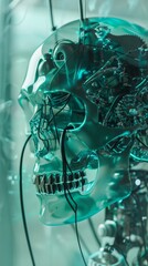 Cyber Skull: Accurate Digital Design with Opalescent Technical Touch