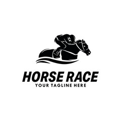 horse racing sport silhouette logo design