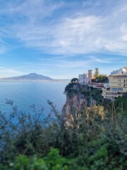 Naklejka premium The Magnificent Amalfi Coast in Italy is a breathtaking stretch of coastline renowned for its dramatic cliffs, charming villages, and crystal-clear waters.