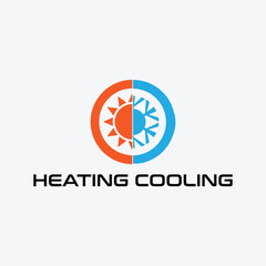 heating and cooling logo design vector