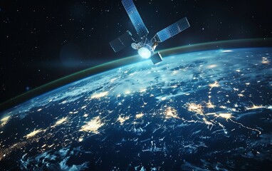 Obraz na płótnie Canvas Global Connectivity: Telecom Satellite in Orbit
