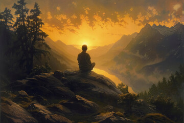 Sunset Mountain Contemplation