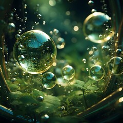 Celtic celebration using shiny bubbles with intricate patterns and details