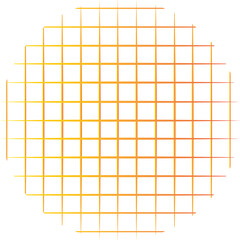 Grid Line Circle. Editable Vector Illustration Outline Design. Transparent Background.