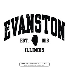 Evanston text effect vector. Editable college t-shirt design printable text effect vector