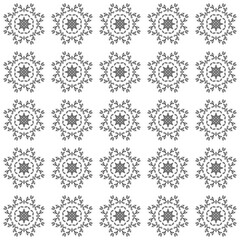 Black and white vintage seamless pattern. Floral ornamental monochrome damask background.