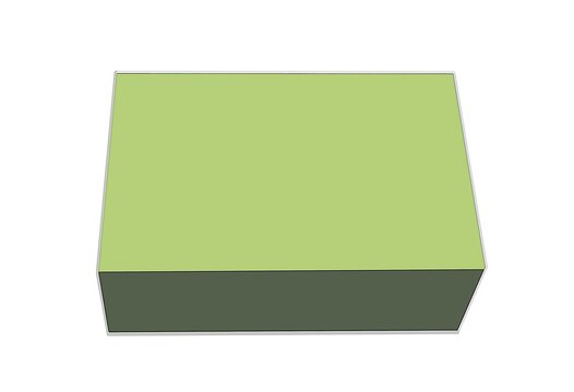 Packaging box with a blank space for the product cover on white background