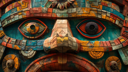 Obraz na płótnie Canvas Talla inca, maya, azteca en piedra