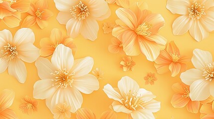 Fototapeta na wymiar flower print on a yellow background