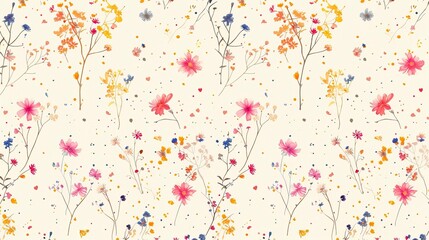 Gentle bright tiny flowers pattern For summer print