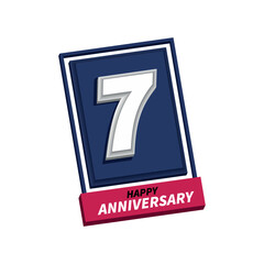 Vector illustration of 3D anniversary greeting card template on white background