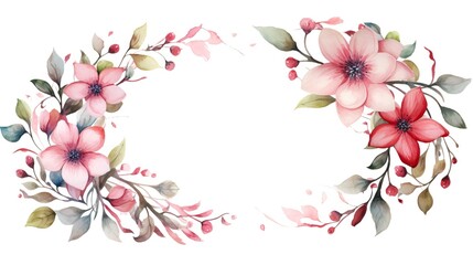 Watercolor border isolated on white Background 