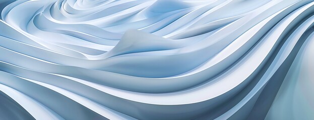 a blue and white abstract background with wavy shapes