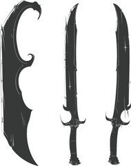 Silhouette Machete weapon black color only - obrazy, fototapety, plakaty