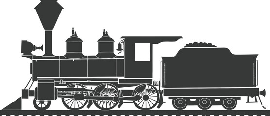 Silhouette locomotive black color only