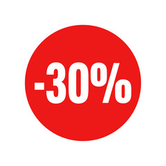 Discount label 30% off