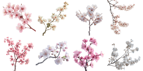 Sakura collection in 3d png transparent for product presentation.