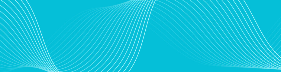 Abstract background with waves for banner. Web banner size. Vector background with lines. Element for design isolated. Blue gradient. Spring, summer. Water, nature