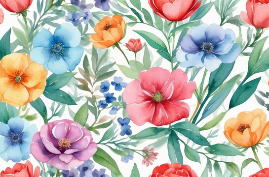abstract colors watercolor flowers background