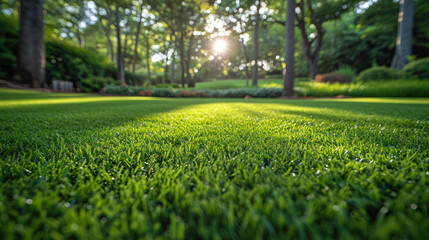 grass turf on golf course greens