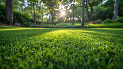 grass turf on golf course greens