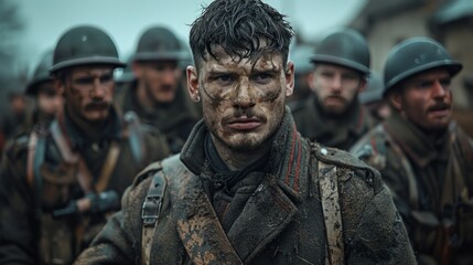 Fototapeta premium Group of Men in Military Uniforms