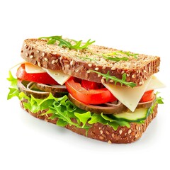 Sandwich on white background